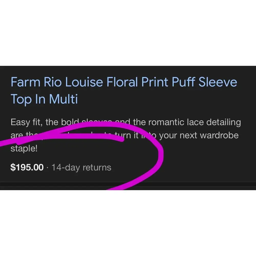 FARM‎ RIO Women’s Louise Floral Print Puff Sleeve Button Up Top In Multi Color